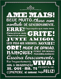 Placa Decorativa "AME MAIS" 24 x 31cm