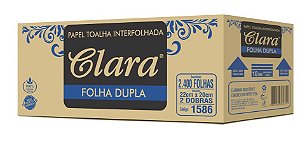 Papel Toalha Interfolhada 100 %  2.400 Folhas Duplas