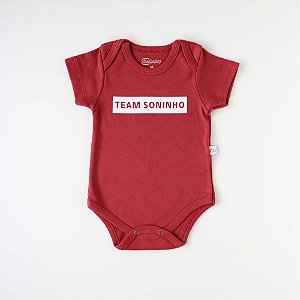 Body bebê manga curta - Suedine 100% algodão - Bordô TEAM