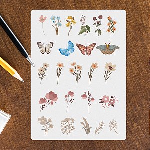 Adesivo Flores - Cartela 5un