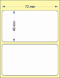 Etiqueta Adesiva BOPP FOSCO NORMAL branca 72x40mm c/ 1.000 unidades