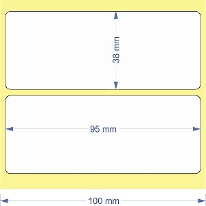 Etiqueta adesiva COUCHÉ branca 95 x 38mm 1 coluna rolo c/ 1.000 unidades