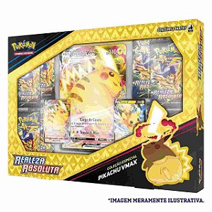 Box Pokémon Realeza Absoluta Pikachu VMAX Copag