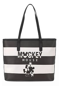 Bolsa Mickey Mouse Disney Listrada Preto e Branca Luxcel