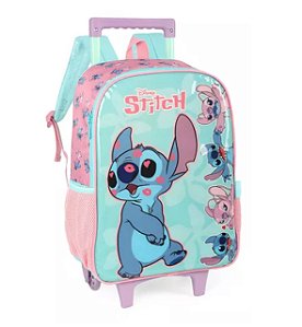 Mochila Alça e Rodas Stitch Verde Luxcel