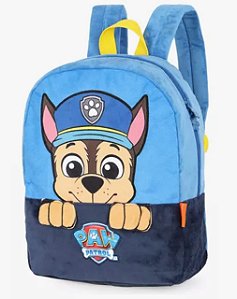 Mochila de Costas Infantil Patrulha Canina Chase Azul Luxcel