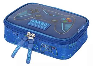 Estojo Box Escolar Up4you Gamer Azul Luxcel