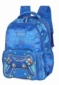 Mochila De Costas Up4you Gamer Azul Luxcel