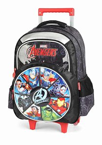 Mochila de Rodinhas Vingadores Preta Luxcel