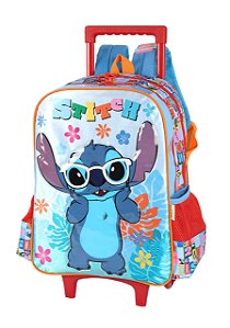 Mochila Alça e Rodas Stitch Azul Luxcel