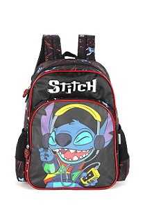 Mochila De Costas Stitch Ouvindo Música Preta Luxcel