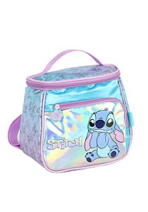 Lancheira Térmica Escolar Stitch Holográfica Azul Luxcel