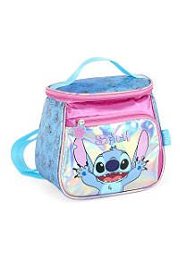 Lancheira Térmica Escolar Stitch Holográfica Roxa Luxcel