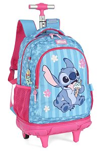 Mochila Alça e Rodas Stitch com Sorvete Pink Luxcel