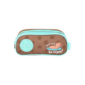 Estojo 3 Divisórias Capivara verde Luxcel