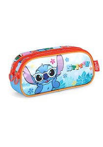 Estojo 2 Divisória Stitch Azul Luxcel