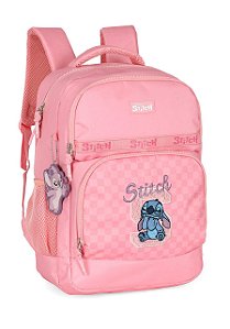 Mochila Costa Stitch Quadriculada Rosa Luxcel