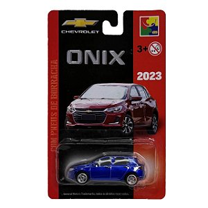 Carro Miniatura Chevrolet Metal Onix Hatchback Azul 2023