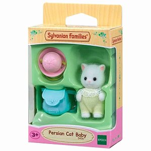 Conjunto e Cenário Sylvanian Families Bebê Gato Persa