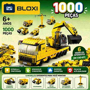 Bloco de Montar Caminhões de Construção (6 em 1) (Bloxi)
