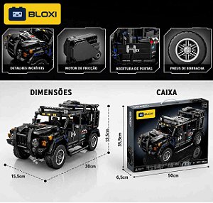 Blocos de Montar Veículo  Adventure Preto (909 PÇS Bloxi)