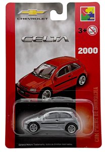 Carro Miniatura Chevrolet Metal Celta Prata 2000