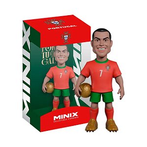 Boneco Minix Cristiano Ronaldo CR7 c/ Bola Portugal