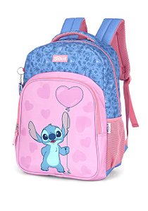 Mochila Juvenil Costa Stitch Balão Azul Luxcel