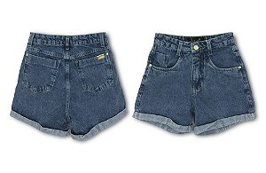 Short Jeans Prime Lavado com Barra Dobrada Externa 100% Algodão