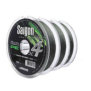 300m Linha Marine Sports Saigon X4 Green 0,20mm 25lb Multifilamento