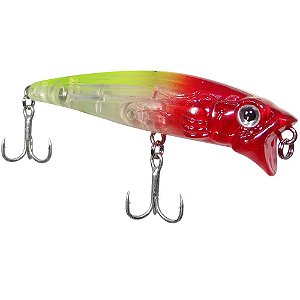 Isca Pointer Lure 7,5cm 9gr Topwater Cor 01 Red Head/yellow Lf5pl75-01