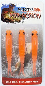 Isca Monster 3X Fishing Shads Pop-Action 11cm - Orange 3un