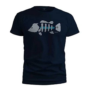 Camiseta Presa Viva Casual Line Tucuna Azul 100% Algodão Azul Marinho P