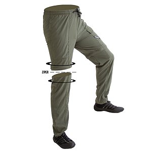 Calça de pesca vira-bermuda Mar Negro Combat Verde Musgo G1