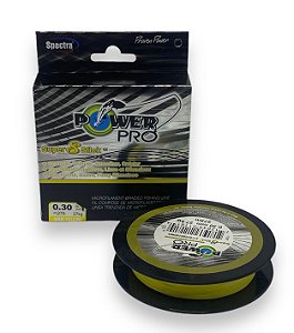 Linha multifilamento Power Pro Super 8 Slick 8x 0,30mm 275m 27kg Amarela