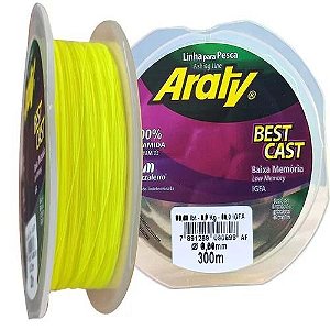 Linha Monofilamento Araty Best Amarela 300m 0,33mm 300m