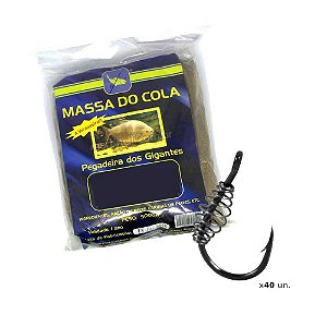Kit 2X Massa pesca Do Cola - 500 gramas + 10X Anzol com mola
