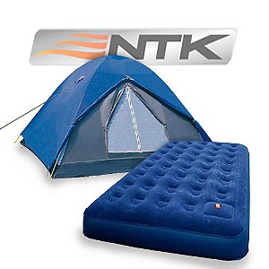 Kit Camping: Barraca Nautika Fox 4/5 pessoas + Colchão inflável Nautika Zenit Casal com inflador incorporado...