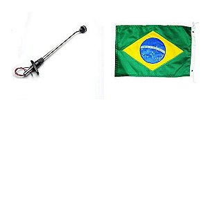 MASTRO DE POPA ALTA INTENSIDADE ESTROBO + Bandeira do Brasil