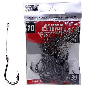 Anzol Marine Sports Super Chinu 4x Encastoado N.10 com 30 un.