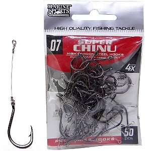 Anzol Marine Sports Super Chinu 4x Encastoado N.7 com 50 un.