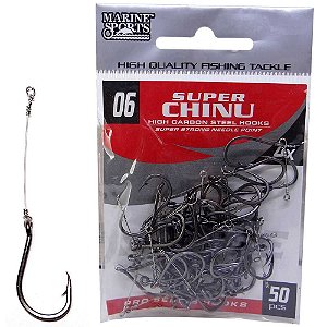 Anzol Marine Sports Super Chinu 4x Encastoado N.6 com 50 un.