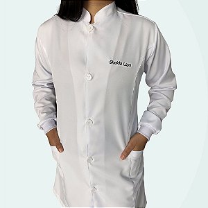 Jaleco Feminino Gola Padre com Punhos