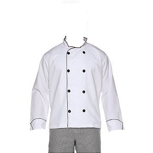 Dolmã Cheff de Cozinha Branca (Gabardine)