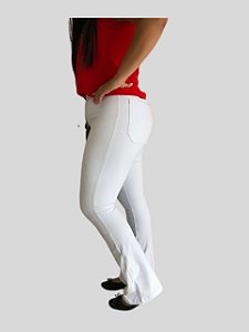 Calça Flare em Suplex Branca