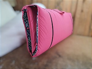 Colchonete Portátil Casal 1,90m x 1,35 x 7cm Tecido Impermeável Pink Rei do Futon