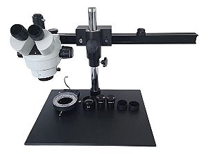 Microscopio Trinocular Stl3 Completo Com Braço E Suporte Base
