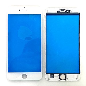 Vidro Apple Iphone 6S Plus Sem Cola Oca + Frame ( Aro ) Branco