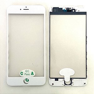 Vidro Apple Iphone 6 Plus Com Cola Oca + Frame ( Aro ) Branco