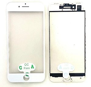 Vidro Apple Iphone 8 Sem Cola Oca + Frame ( Aro ) Branco